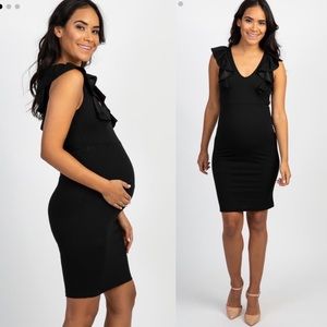 Pinkblush Ruffle Sleeveless Maternity Fitted Dress